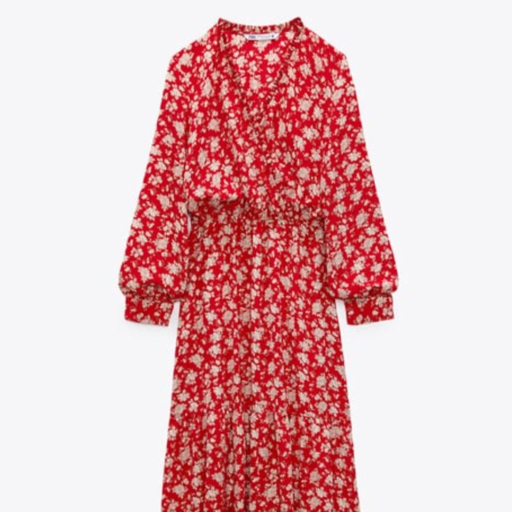 Zara Red Floral Dress